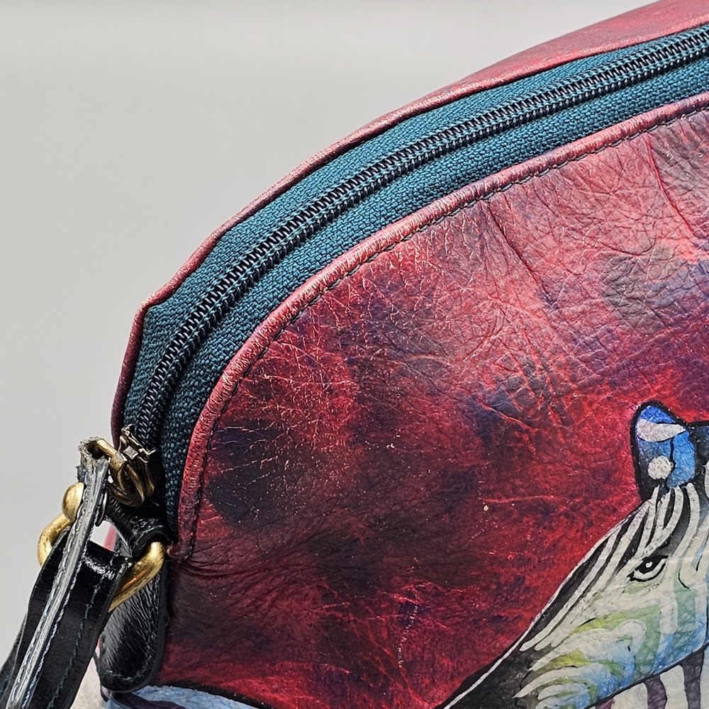Artistic Expressions by Sharif 1827 Hand-Painted Zebra Bag Limited Edition RARE - Picture 10 of 11